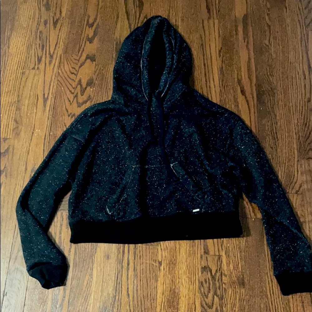 Holliser Black sparkly cropped sweatshirt- small